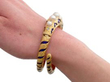 Victorian Pearl and Enamel Bangle on wrist