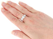 3 Carat Three Stone Diamond Ring on model hand