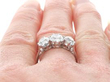 3 Carat Three Stone Diamond Ring down the finger