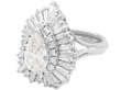 Side of Pear Cut Diamond Ballerina Ring