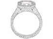 Asscher Cut Halo Engagement Ring setting