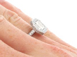 Asscher Cut Halo Engagement Ring on hand