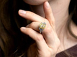 wearing Oval Yellow Diamond Engagement Ring