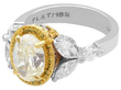 Oval Yellow Diamond Engagement Ring in white gold