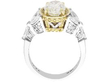 setting of Oval Yellow Diamond Engagement Ring