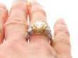 Yellow Diamond Engagement Ring on finger