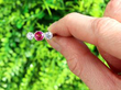 Antique Pink Sapphire and Diamond Trilogy Ring outside