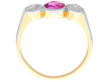Antique Pink Sapphire and Diamond Trilogy Ring setting