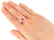 Antique Pink Sapphire and Diamond Trilogy Ring wearing