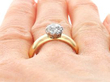 Vintage Unisex Gold Solitaire Engagement Ring on finger