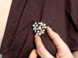 Sheath Swirl Diamond Brooch wearing