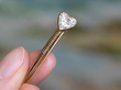 yellow gold Vintage Heart Diamond Pin Brooch