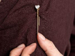 Vintage Heart Diamond Pin Brooch wearing