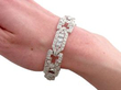 Old European Cut Art Deco Bracelet in Platinum on wrist
