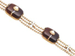 Gold Antique Agate Bracelet with enamel and pearls