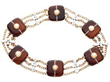 rare Antique Agate Bracelet with enamel and pearls