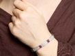modelling a vintage pink tourmaline bracelet