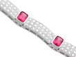 vintage pink tourmaline bracelet in 18k white gold