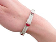 vintage pink tourmaline bracelet on wrist