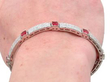 wearing a vintage pink tourmaline bracelet