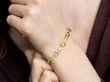 Art Nouveau Peridot Bracelet in Gold wearing
