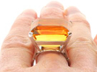 Vintage Gold Citrine Ring on finger
