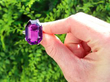 Antique Amethyst Cocktail Ring in Platinum outside