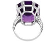 Antique Amethyst Cocktail Ring in Platinum back