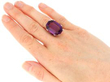 wearing Antique Amethyst Cocktail Ring in Platinum