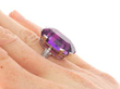 Antique Amethyst Cocktail Ring on hand