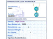 Blue Zircon Pendant in Yellow Gold grading card