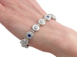 White Gold Sapphire and Diamond Bracelet being worn