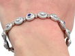 White Gold Sapphire and Diamond Bracelet on wrist