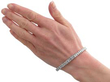 wearing Luxury 14 carat Diamond Line Bracelet in Platinum