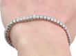 Luxury 14 carat Diamond Line Bracelet in Platinum being worn