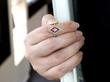 Lozenge Shaped Edwardian Ruby and Diamond Ring wearing