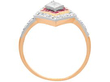 Lozenge Shaped Edwardian Ruby and Diamond Ring setting