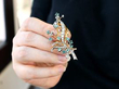Aquamarine and Diamond Spray Brooch
