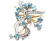 Vintage Aquamarine and Diamond Spray Brooch side