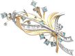 Vintage Aquamarine and Diamond Spray Brooch reverse