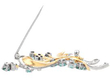 Vintage Aquamarine and Diamond Spray Brooch open