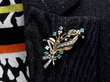 Vintage Aquamarine and Diamond Spray Brooch wearing