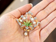 Pearl Diamond and Enamel Brooch