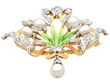 Art Nouveau Pearl Diamond and Enamel Brooch setting