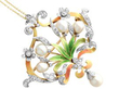 antique Pearl Diamond and Enamel Brooch Pendant