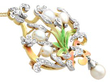 Art Nouveau Pearl Diamond and Enamel Brooch Pendant setting