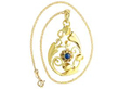 antique Art Nouveau Gold Sapphire Pendant