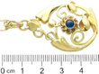 Art Nouveau Gold Sapphire Pendant size