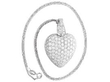vintage Diamond Heart Pendant Necklace in White Gold