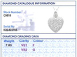 Diamond Heart Pendant Necklace in White Gold grading card